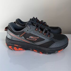 Skechers Gray with Orange Accent Trail Walking Shoes